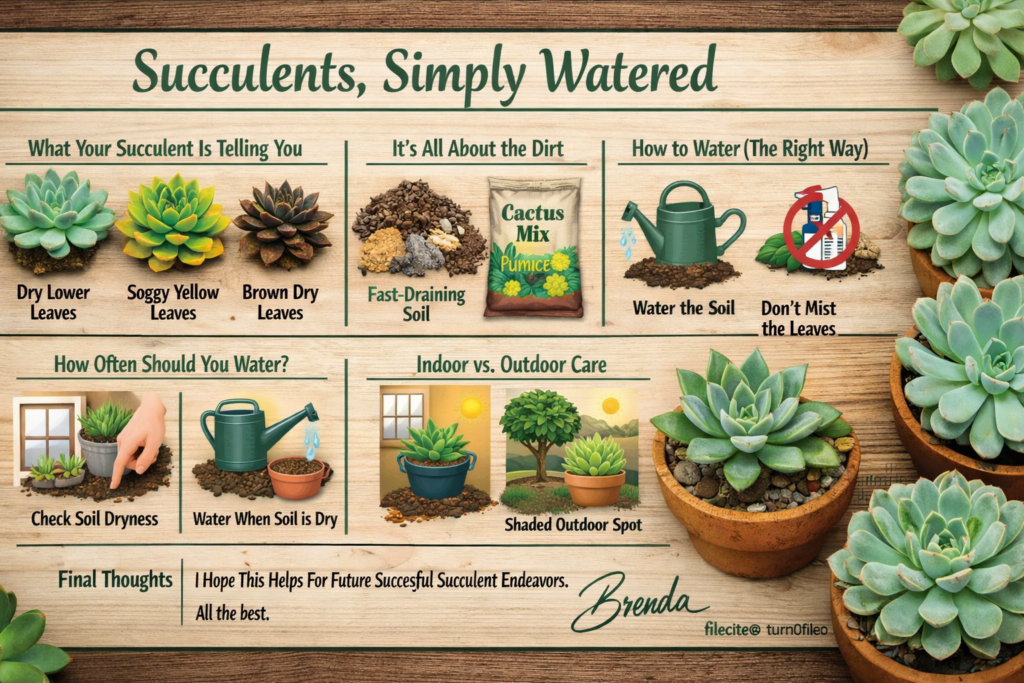 Succulent care basics infographic