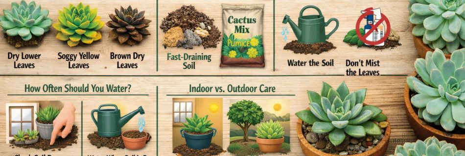 Succulent care basics infographic